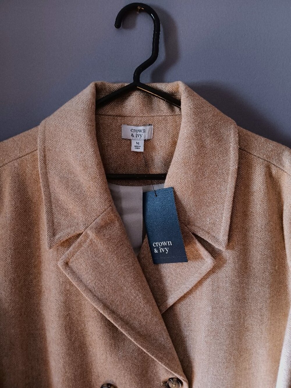 New Crown & Ivy 4 Button Coat, size M